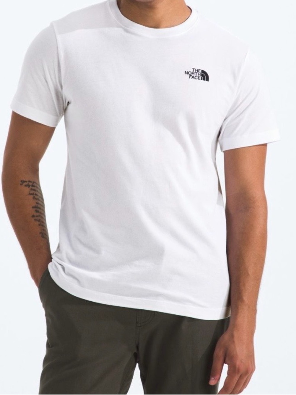 The North Face Men's Short-Sleeve Crew T-Shirt in White with Black Logo